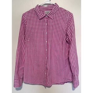 J.CREW Gingham Blouse Women’s 10 Medium Cotton Long Sleeve Lightweight Button Up